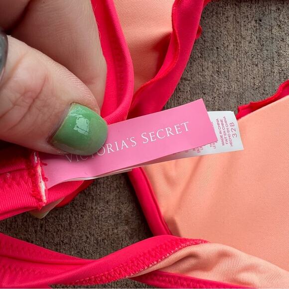 Victoria’s Secret 32B/XS The High Tie Halter and Classic Hipster Hot Pink Bikini - Picture 5 of 9